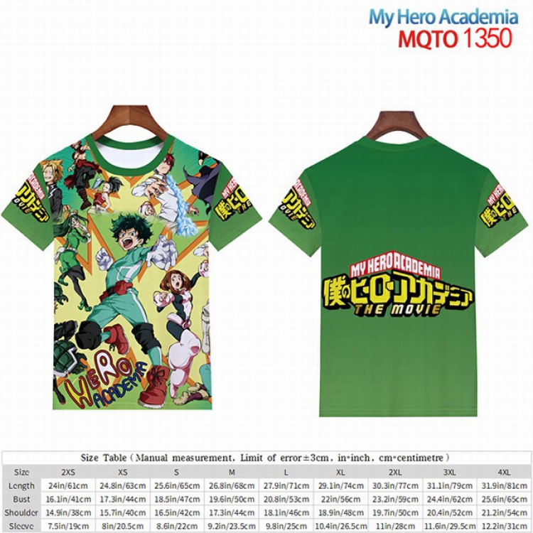 My Hero Academia Full color short sleeve t-shirt 9 sizes from 2XS to 4XL MQTO-1350