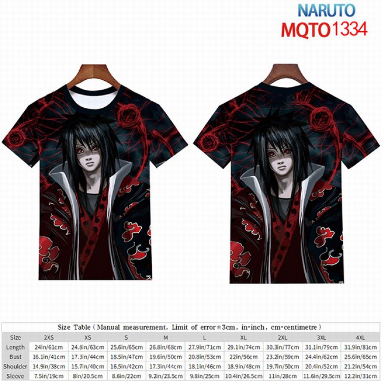 Naruto Full color short sleeve t-shirt 9 sizes from 2XS to 4XL MQTO-1334