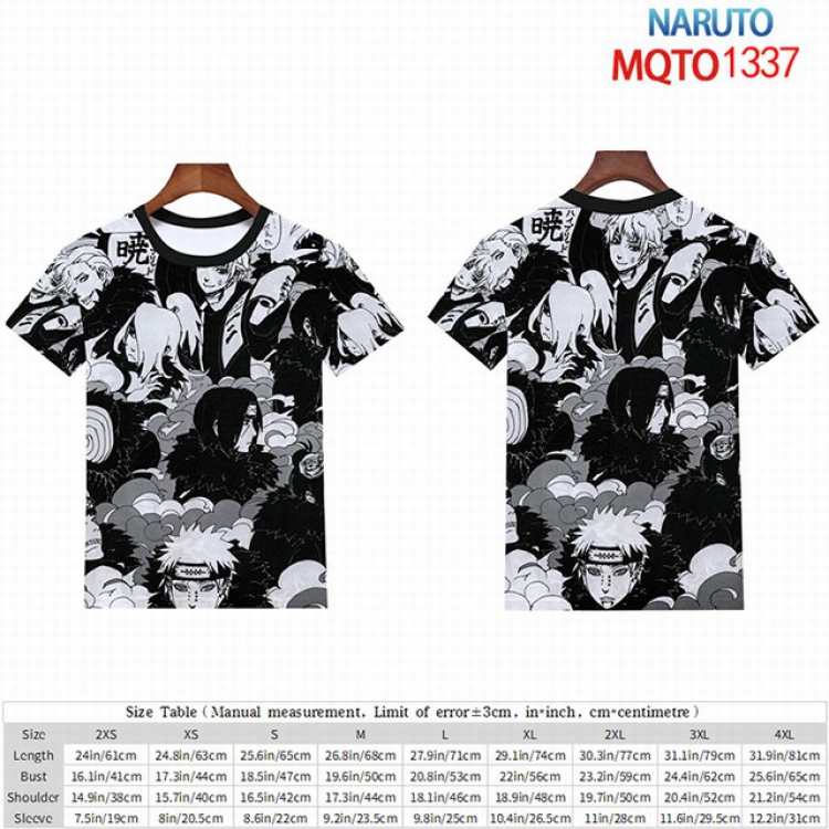 Naruto Full color short sleeve t-shirt 9 sizes from 2XS to 4XL MQTO-1337