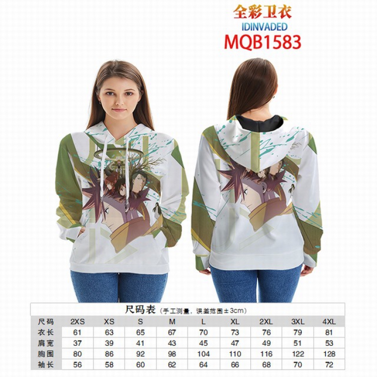 Idinvaded Full color zipper hooded Patch pocket Coat Hoodie 9 sizes from XXS to 4XL MQB1583