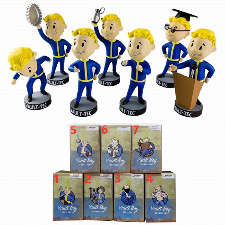 Fallout 4 1 generation a set of 7 Boxed Shake head Figure Decoration 13CM a box of 144