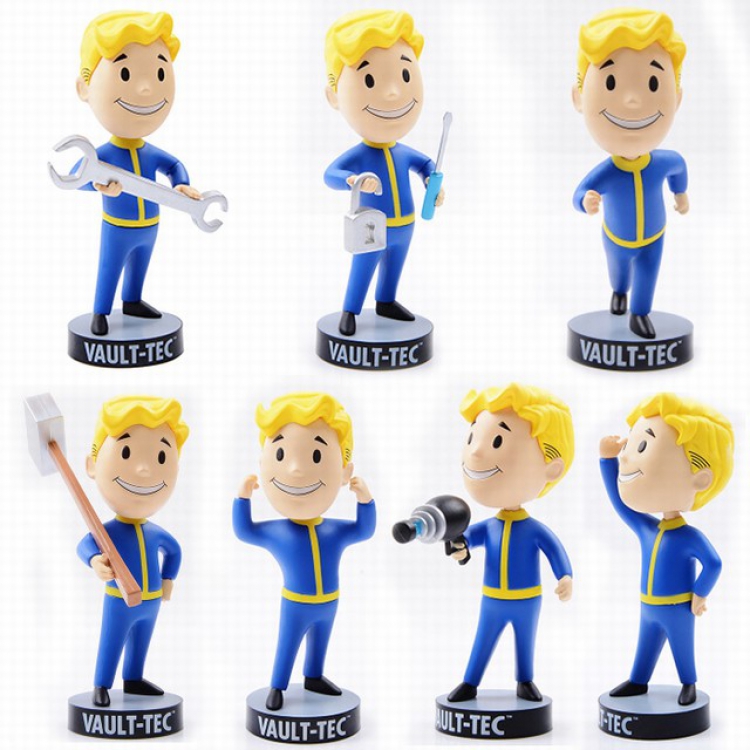 Fallout 4 3 generation a set of 7 Boxed Shake head Figure Decoration 13CM a box of 120