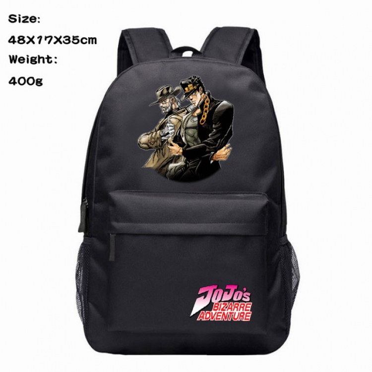 JoJos Bizarre Adventure Kujo Jotaro Anime 600D Canvas Backpack Waterproof School Bag 48X17X35CM 400G