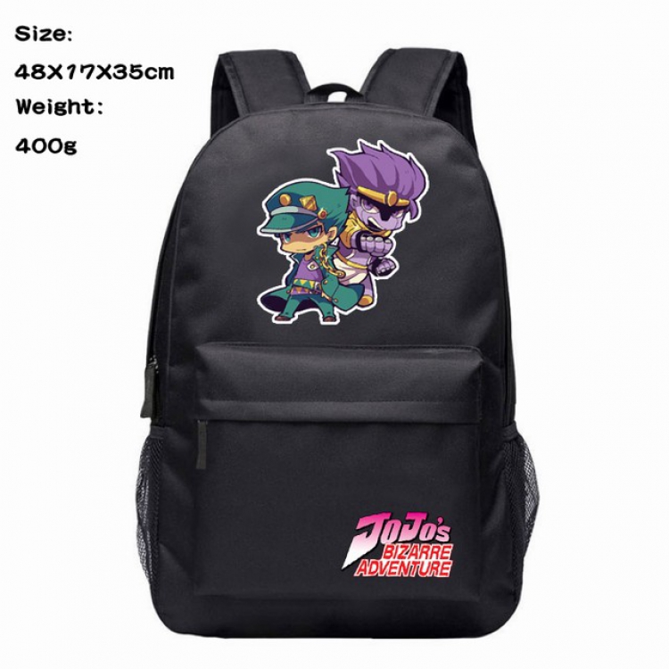 JoJos Bizarre Adventure black Anime 600D Canvas Backpack Waterproof School Bag 48X17X35CM 400G