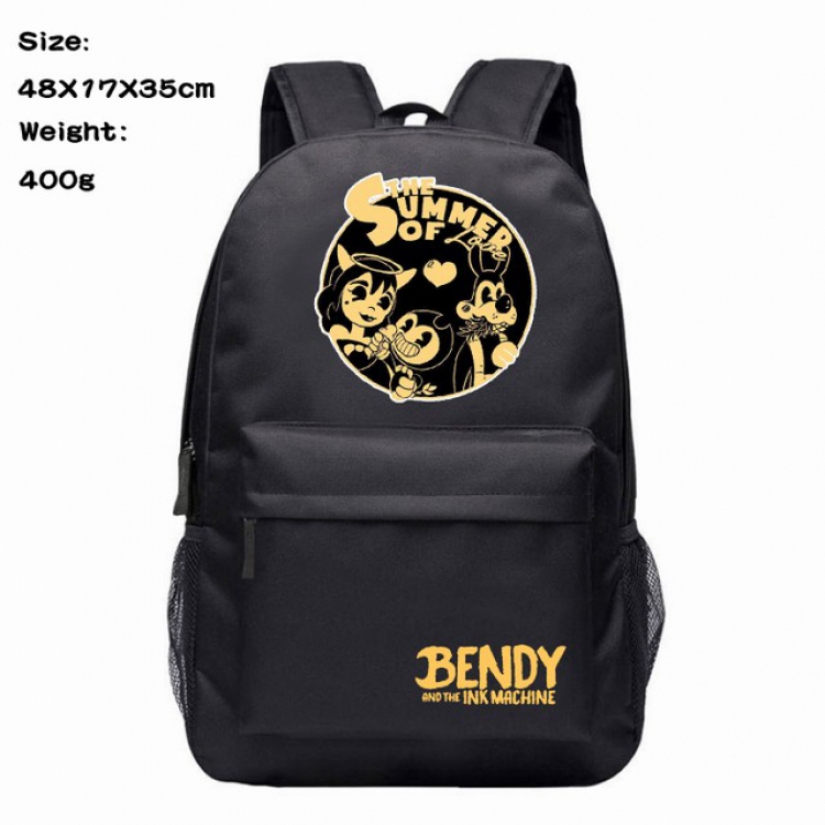 Bendy and ink machin black Anime 600D Canvas Backpack Waterproof School Bag 48X17X35CM 400G