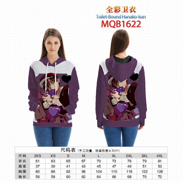 Toilet-Bound Hanako-kun Full color zipper hooded Patch pocket Coat Hoodie 9 sizes from XXS to 4XL MQB1622