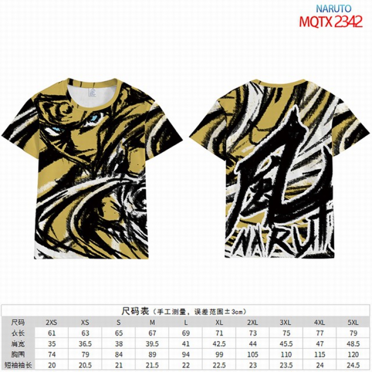 Naruto Full color short sleeve t-shirt 9 sizes from 2XS to 4XL MQTO-2342