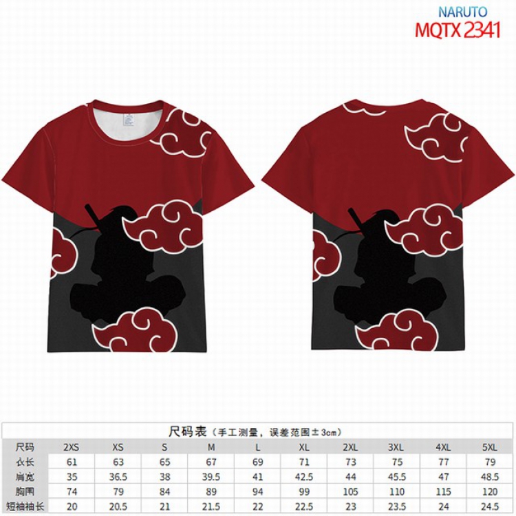 Naruto Full color short sleeve t-shirt 9 sizes from 2XS to 4XL MQTO-2341