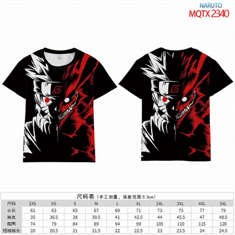 Naruto Full color short sleeve t-shirt 9 sizes from 2XS to 4XL MQTO-2340