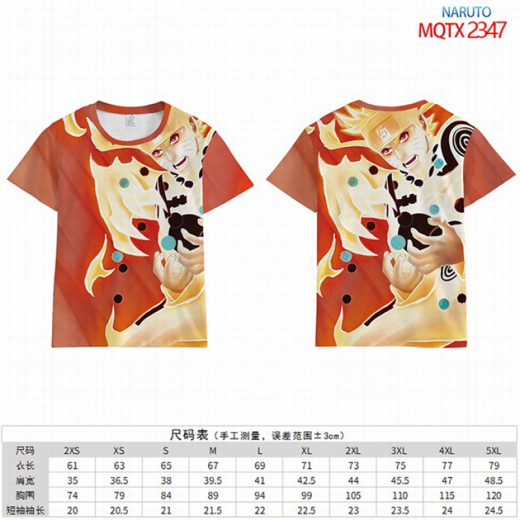 Naruto Full color short sleeve t-shirt 9 sizes from 2XS to 4XL MQTO-2347