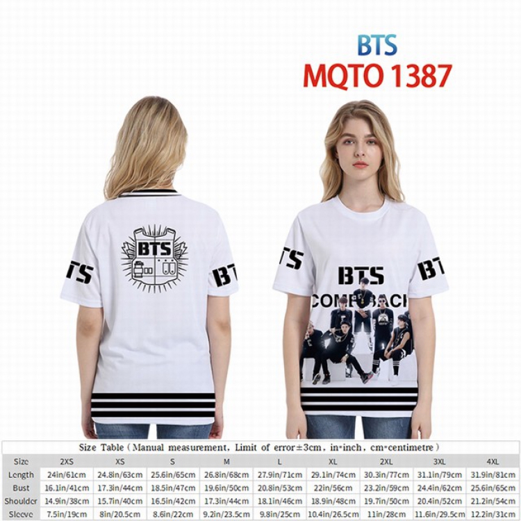 BTS Full color short sleeve t-shirt 9 sizes from 2XS to 4XL MQTO-1387