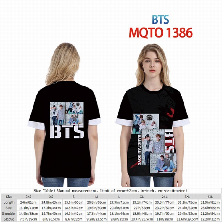 BTS Full color short sleeve t-shirt 9 sizes from 2XS to 4XL MQTO-1386