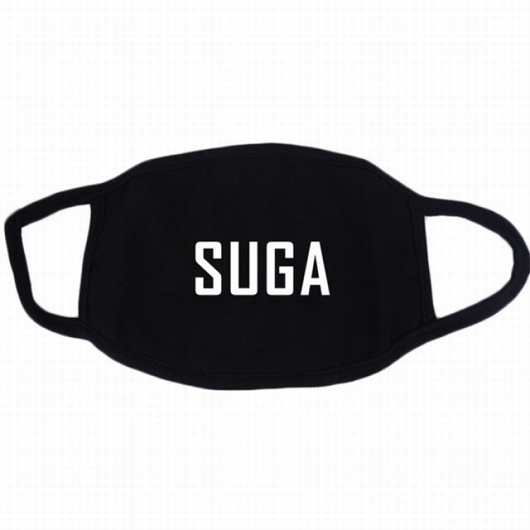 BTS SUGA white printed cotton masks a set price for 10 pcs