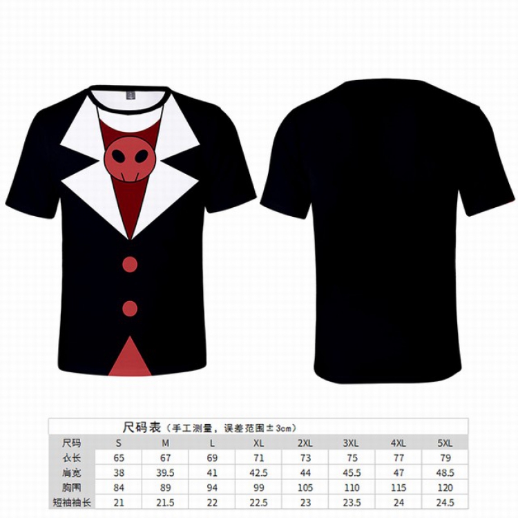 Hazbin Hotel Black Full color printed short-sleeved T-shirt 8 sizes from S to 5XL price for 2 pcs