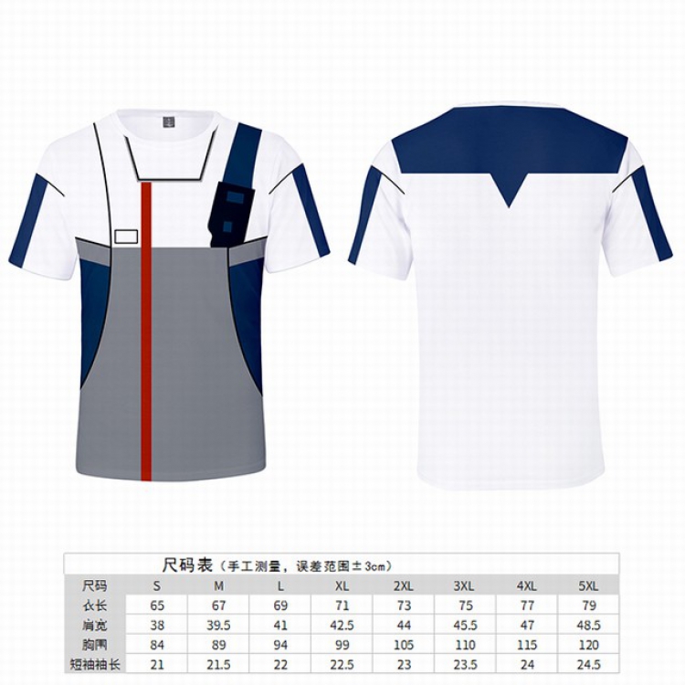 Gundam Full color printed short-sleeved T-shirt 8 sizes from S to 5XL price for 2 pcs GD-4