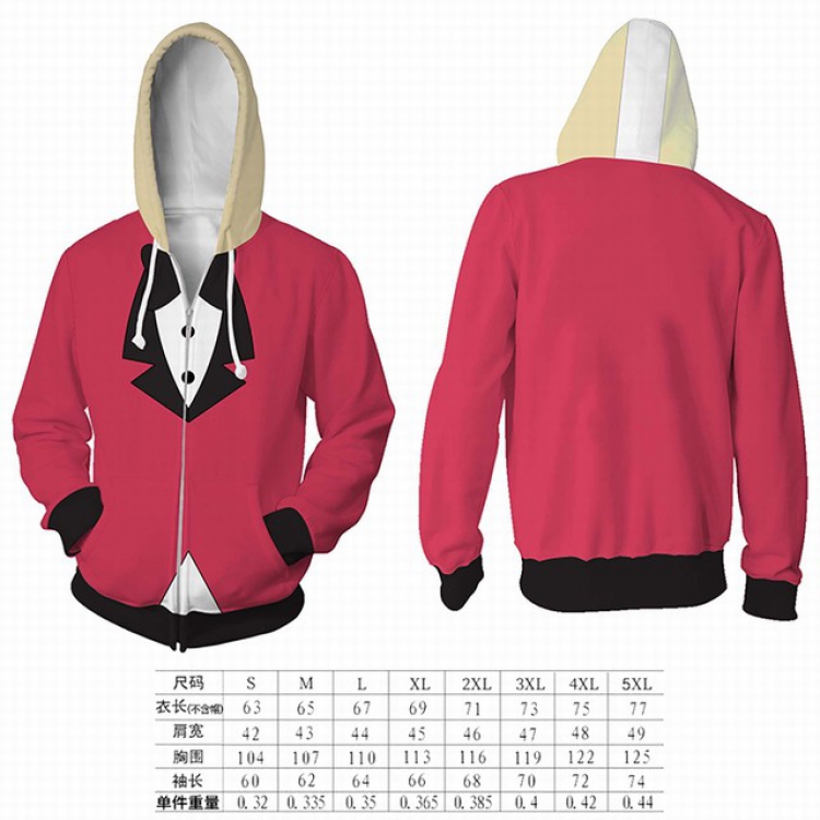 Hazbin Hotel pink hooded zipper sweater coat S M L XL 2XL 3XL 4XL 5XL price for 2 pcs preorder 3 days