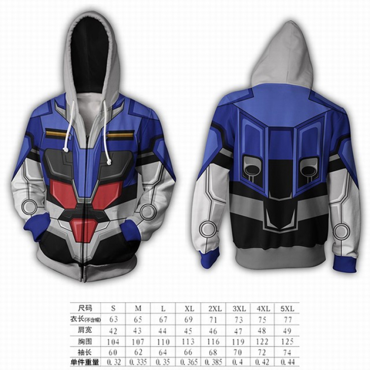 Gundam hooded zipper sweater coat S M L XL 2XL 3XL 4XL 5XL price for 2 pcs preorder 3 days GD-10