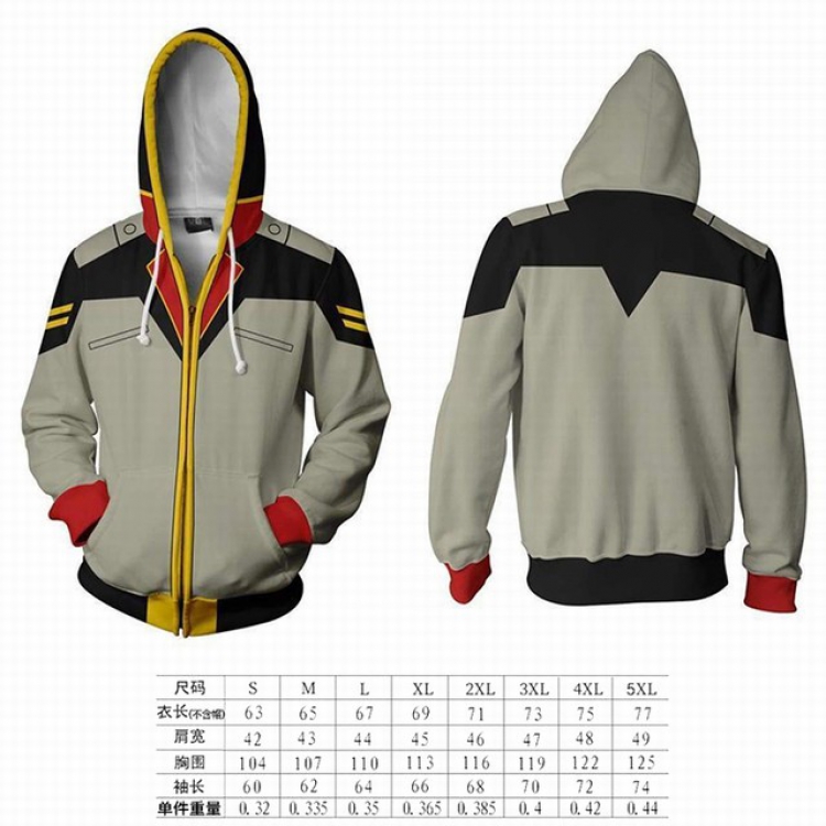 Gundam hooded zipper sweater coat S M L XL 2XL 3XL 4XL 5XL price for 2 pcs preorder 3 days GD-4