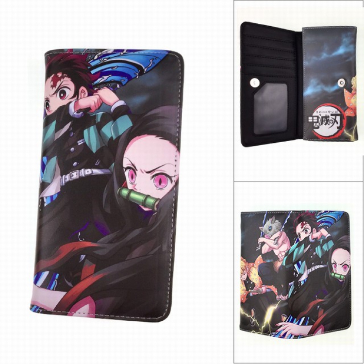 Demon Slayer Kimets Full color button PU long wallet wallet