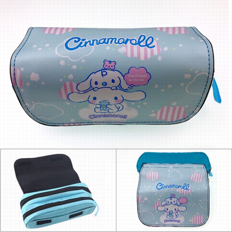 Cinnamoroll Double zipper PU pencil case Student stationery bag