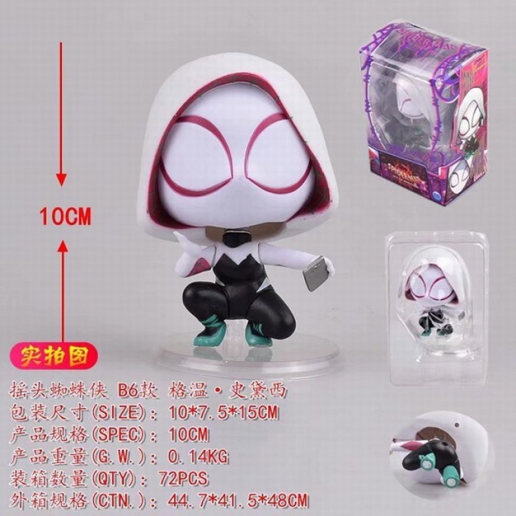 Spiderman Gwen Stacy Boxed Figure Decoration Model 10CM 0.14KG a box of 72