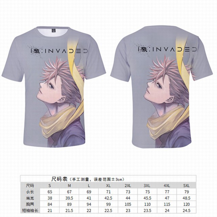 Idinvaded gray Full color printed short-sleeved T-shirt 8 sizes from S to 5XL price for 2 pcs