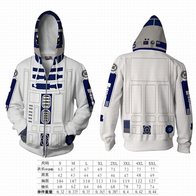 Star Wars robot hooded zipper sweater coat S M L XL 2XL 3XL 4XL 5XL price for 2 pcs preorder 3 days