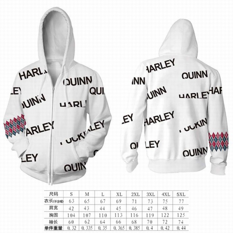 Birds of Prey white hooded zipper sweater coat S M L XL 2XL 3XL 4XL 5XL price for 2 pcs preorder 3 days