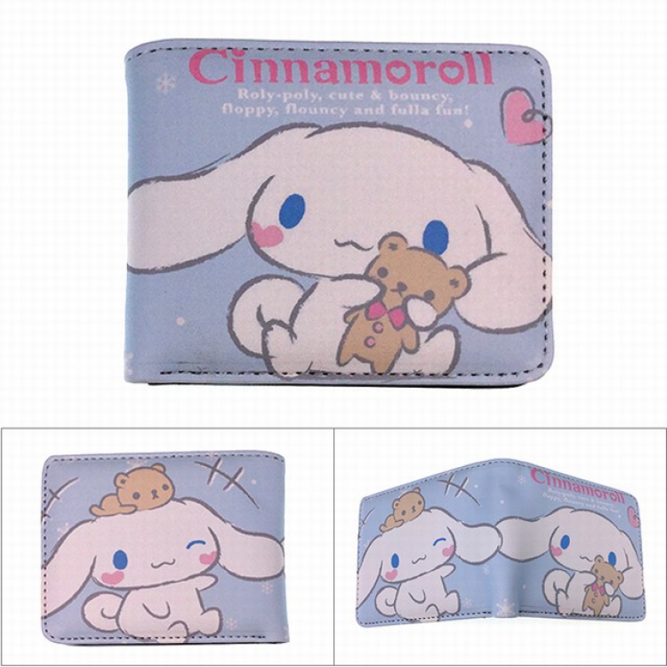 Cinnamoroll Full color PU twill two fold short wallet