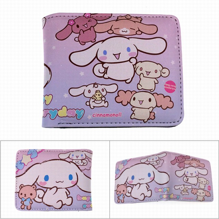 Cinnamoroll Pink Full color PU twill two fold short wallet