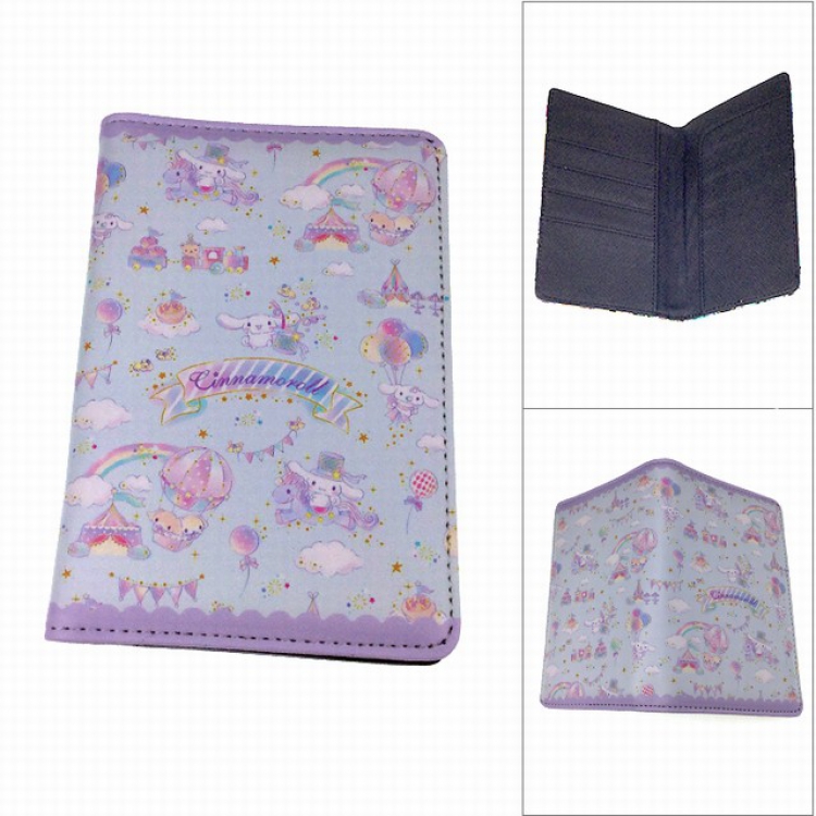 Cinnamoroll Purple Full Color PU leather multi-function travel ticket holder passport