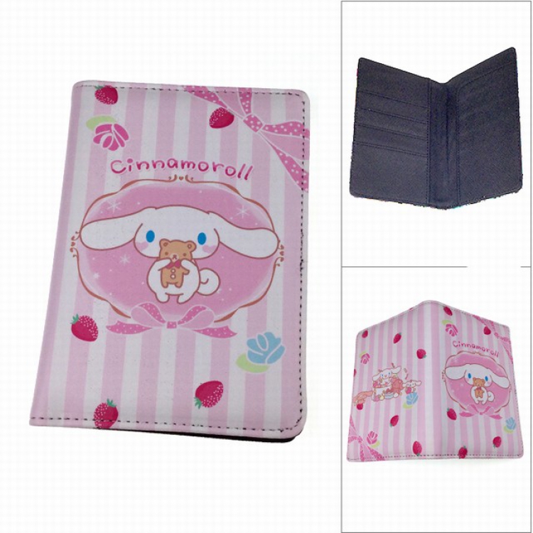 Cinnamoroll Pink Full Color PU leather multi-function travel ticket holder passport