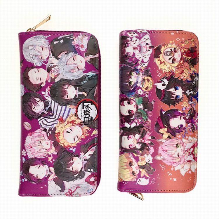 Demon Slayer Kimets Full Color PU twill two-fold zipper long wallet