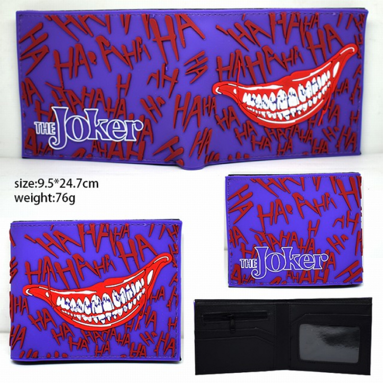 The Joker Purple Short two-fold silicone wallet 9.5X24.7CM 76G