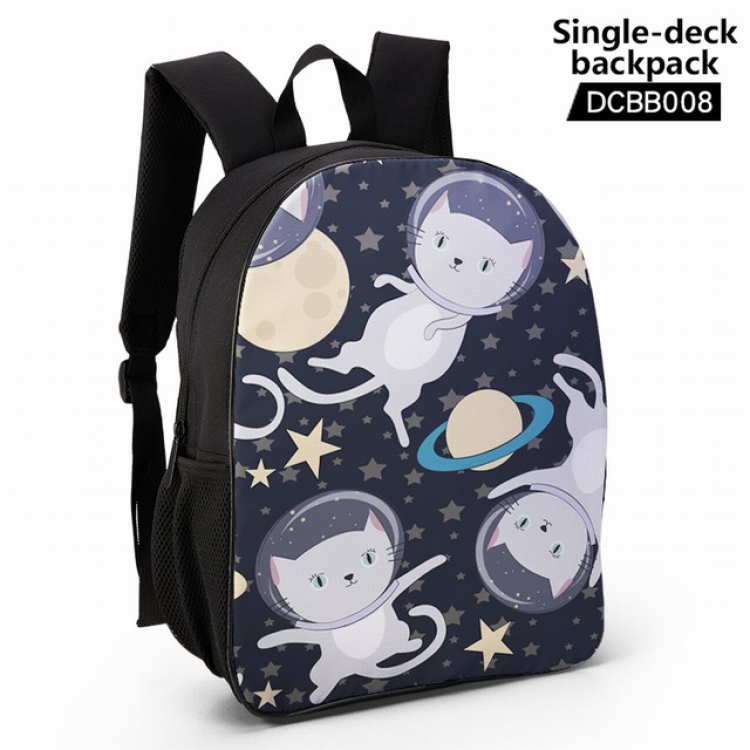 DCBB008-Felis catus Anime waterproof single-deck backpack 28.5X13X37CM