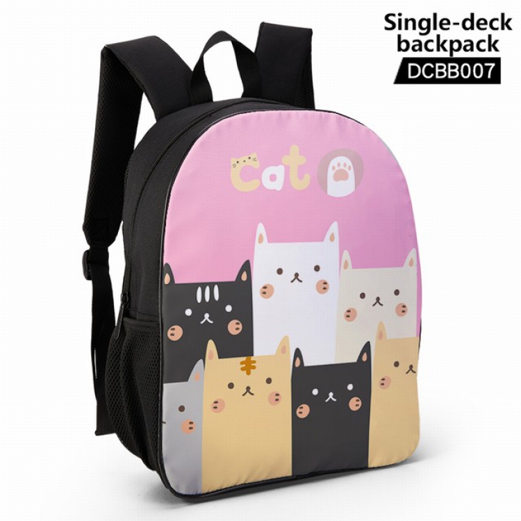 DCBB007-Felis catus Anime waterproof single-deck backpack 28.5X13X37CM