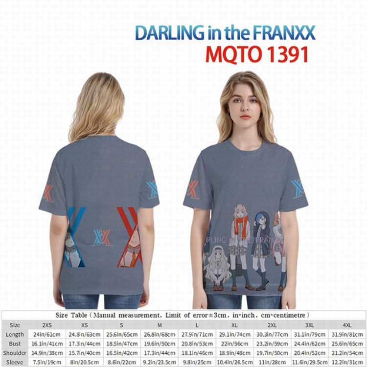 DARLING in the FRANXX Full color short sleeve t-shirt 9 sizes from 2XS to 4XL MQTO-1391