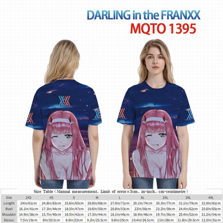 DARLING in the FRANXX Full color short sleeve t-shirt 9 sizes from 2XS to 4XL MQTO-1395