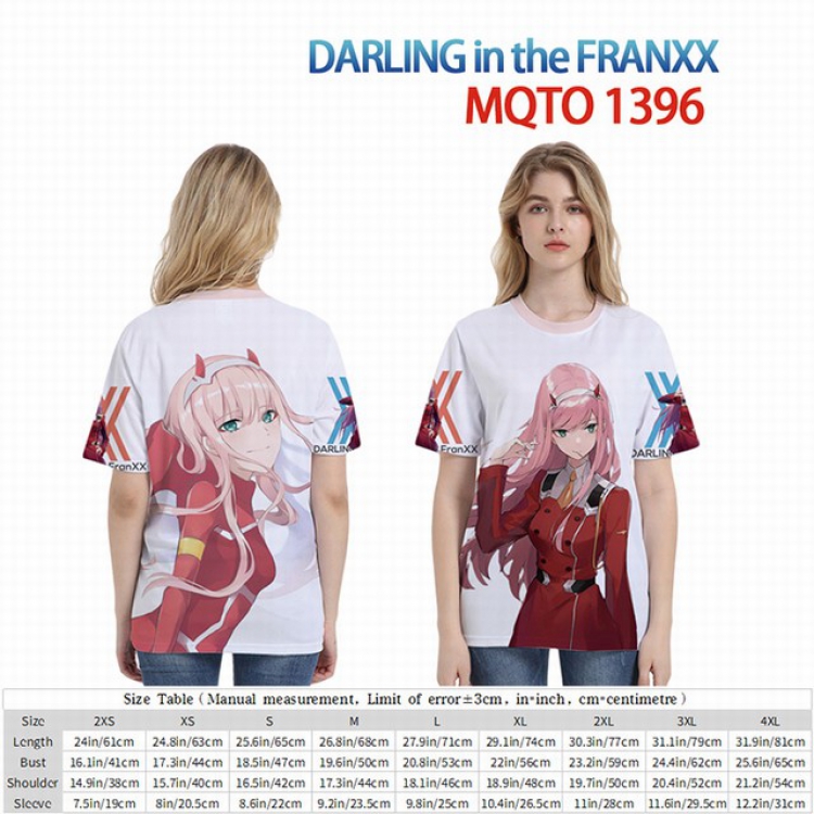 DARLING in the FRANXX Full color short sleeve t-shirt 9 sizes from 2XS to 4XL MQTO-1396