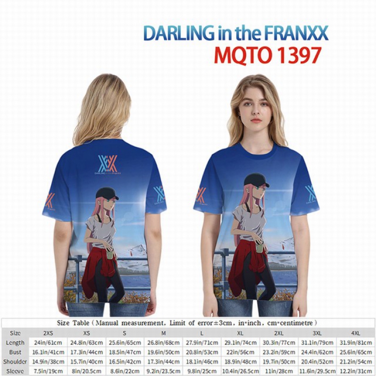 DARLING in the FRANXX Full color short sleeve t-shirt 9 sizes from 2XS to 4XL MQTO-1397