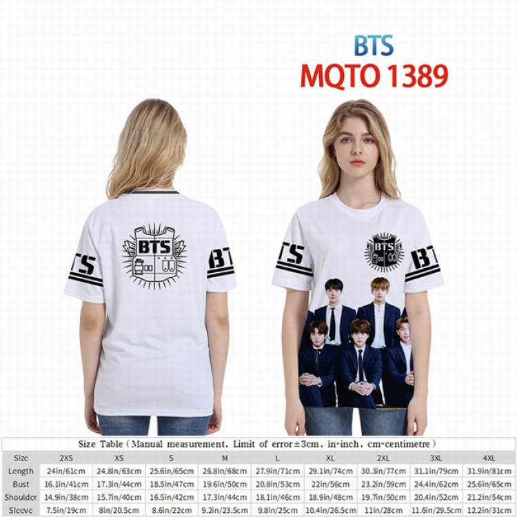 BTS Full color short sleeve t-shirt 9 sizes from 2XS to 4XL MQTO-1389