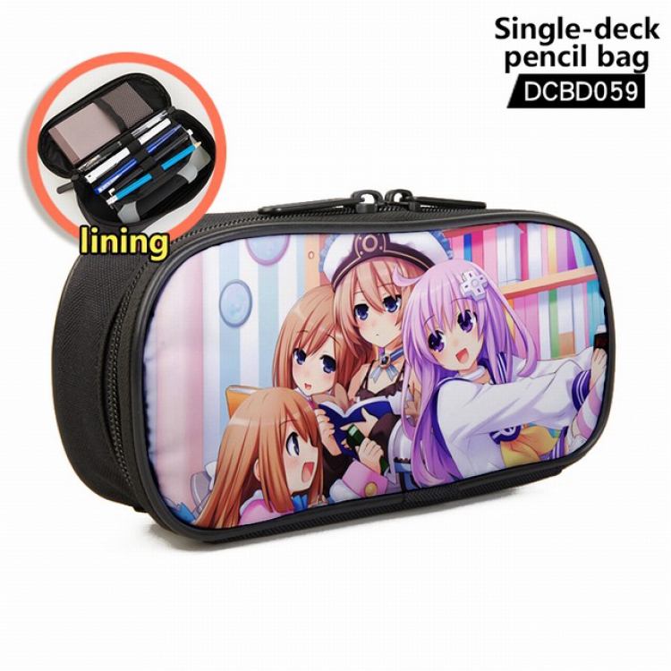 Hyperdimension Neptunia Anime single layer waterproof pen case 25X7X12CM -DCBD059