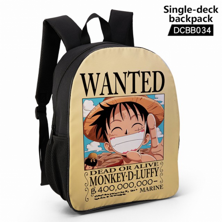 DCBB034-One Piece Anime waterproof single-deck backpack 28.5X13X37CM