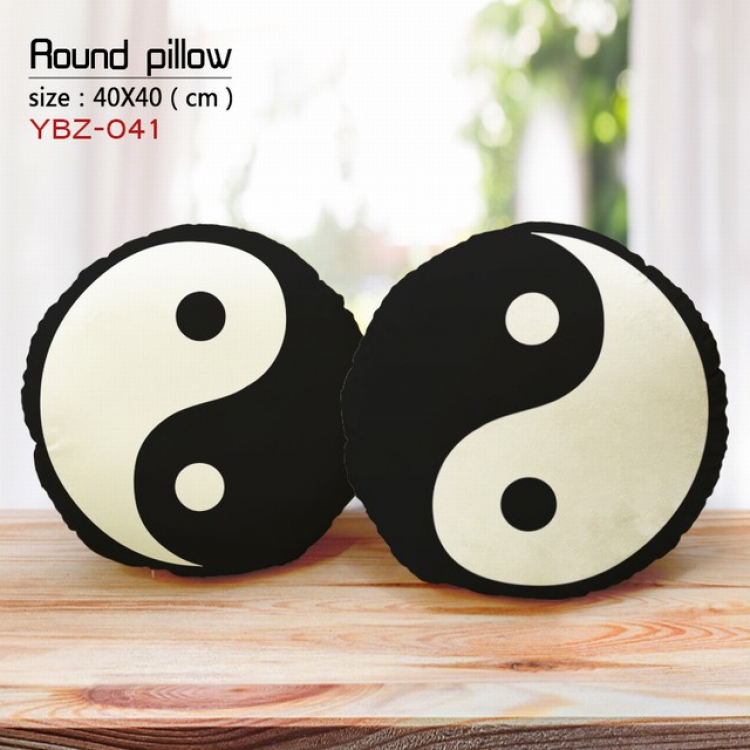 Bagua Full Color Fine plush round pillow 40X40CM YBZ041