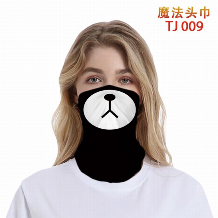 TJ-009-Personalized facial expression color printing magic turban scarf