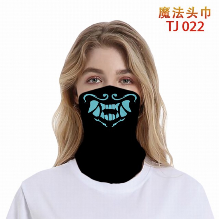 TJ-022-Personalized facial expression color printing magic turban scarf