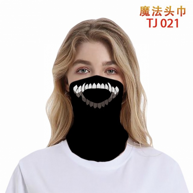 TJ-021-Personalized facial expression color printing magic turban scarf