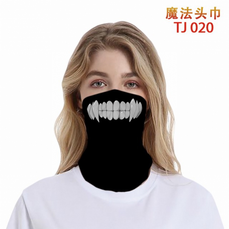 TJ-020-Personalized facial expression color printing magic turban scarf