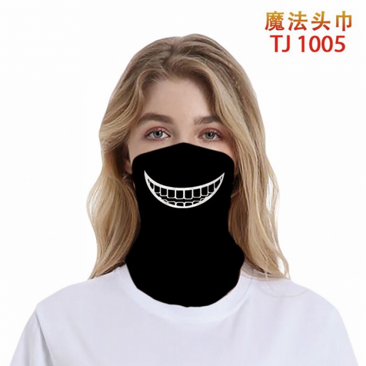 TJ-1005-Personalized facial expression color printing magic turban scarf