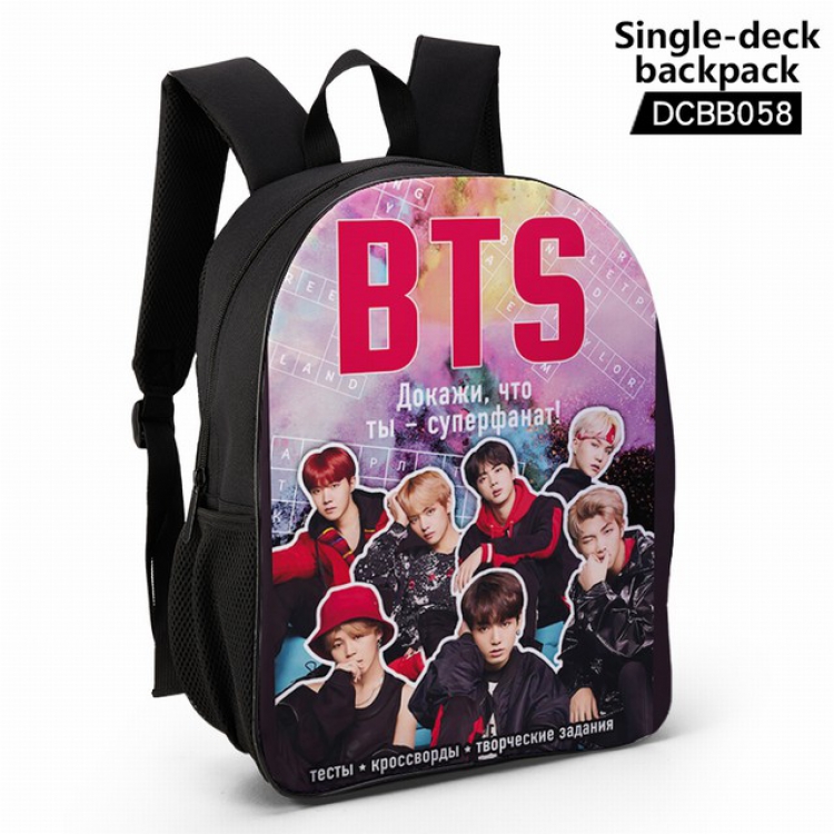 DCBB058-BTS Anime waterproof single-deck backpack 28.5X13X37CM